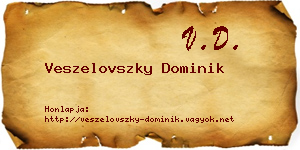 Veszelovszky Dominik névjegykártya